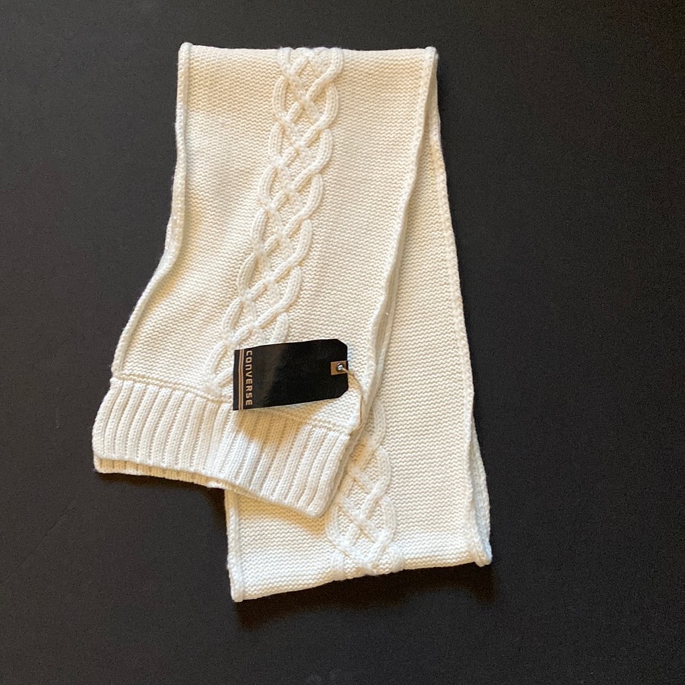 Converse Cream Cable Knit Scarf